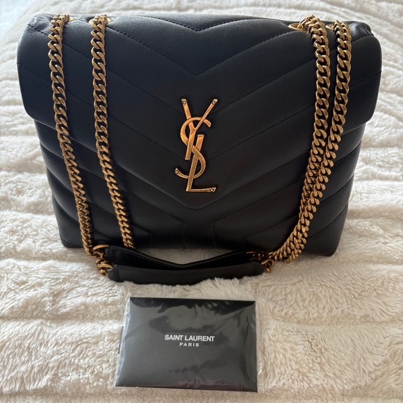 Saint Laurent YSL Small Loulou Chain Leather Shoulder Bag - Picture 1 of 16